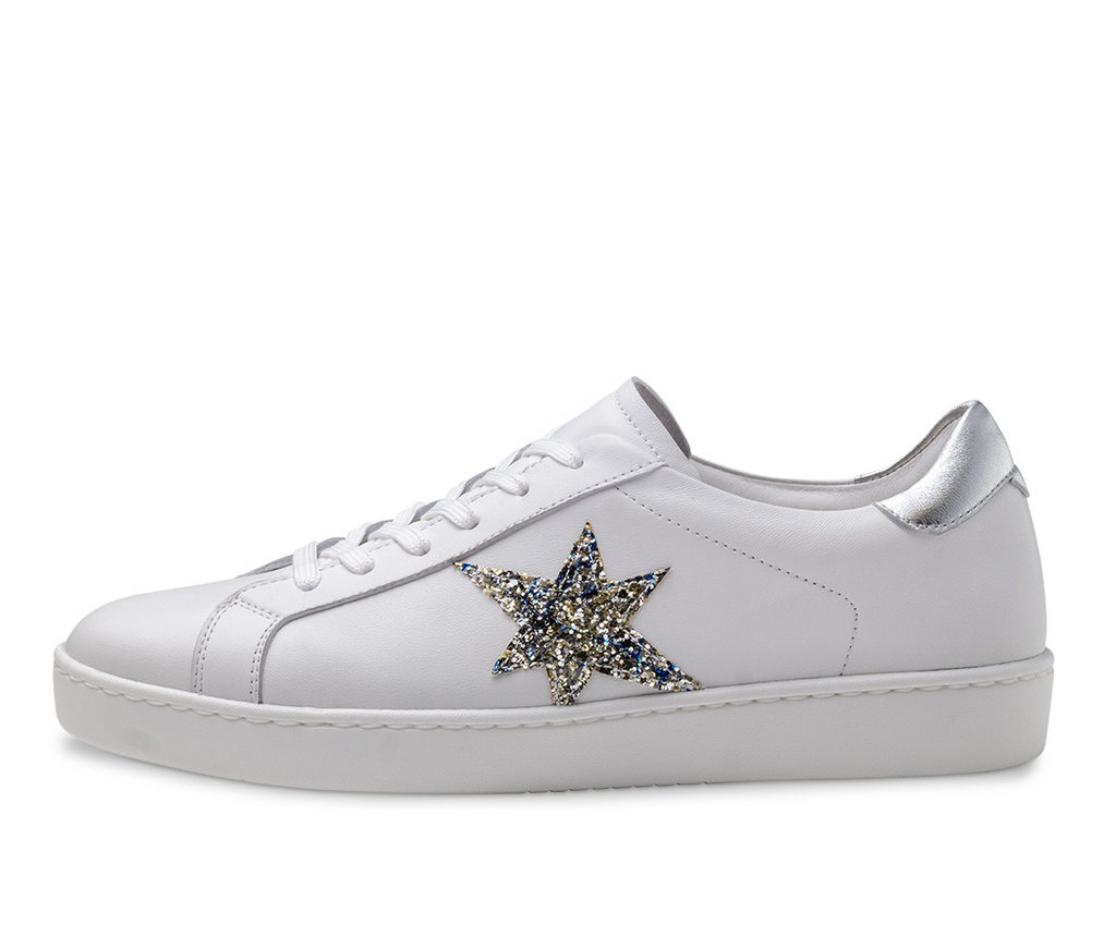 Werner Kern Heaven Nappaleder / Brokat – silber / weiß