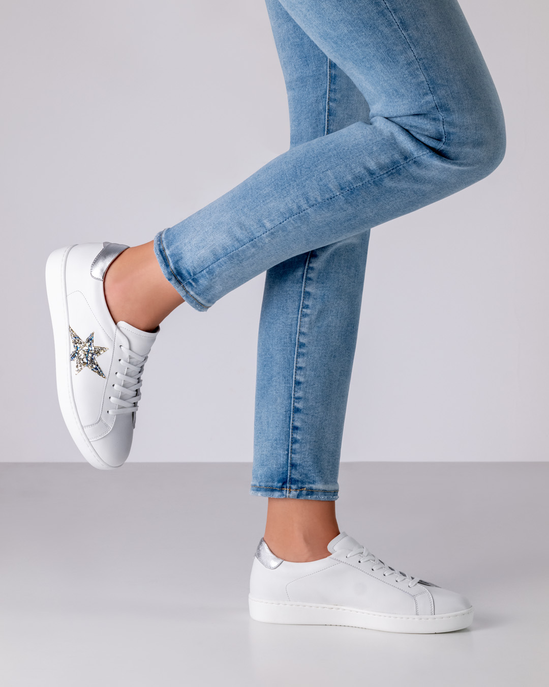 Werner Kern Heaven Nappaleder / Brokat – silber / weiß