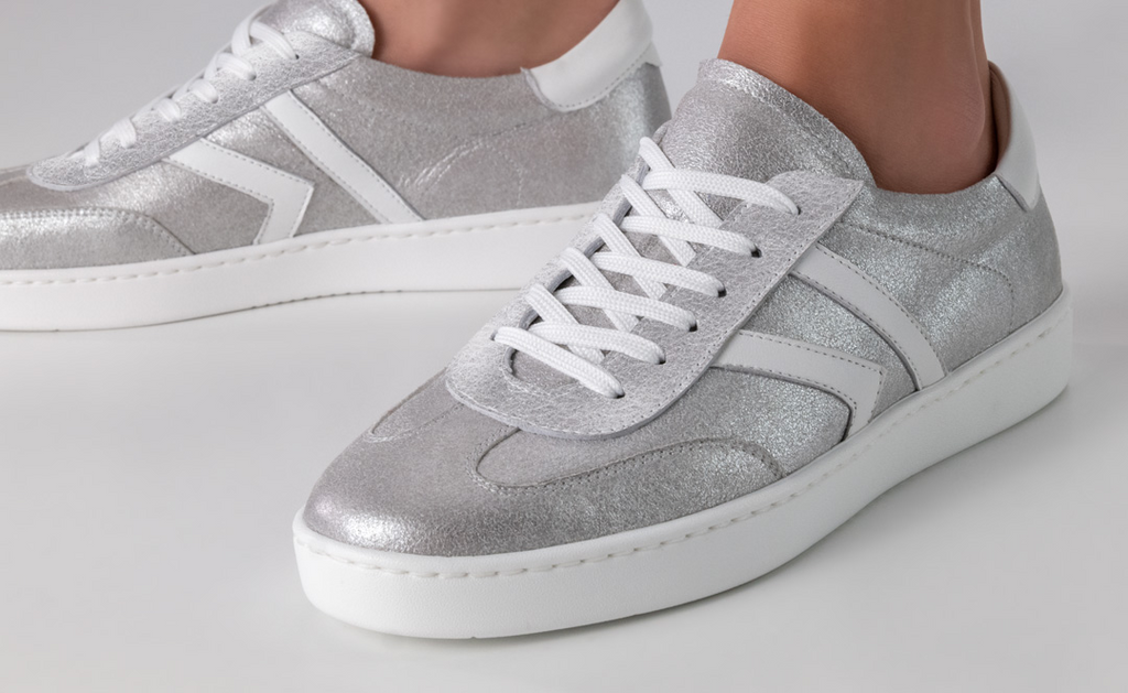 Werner Kern Lacey Glanzvelour / Nappaleder – silber / weiß