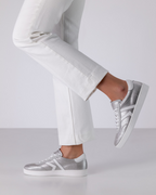 Werner Kern Lacey Glanzvelour / Nappaleder – silber / weiß