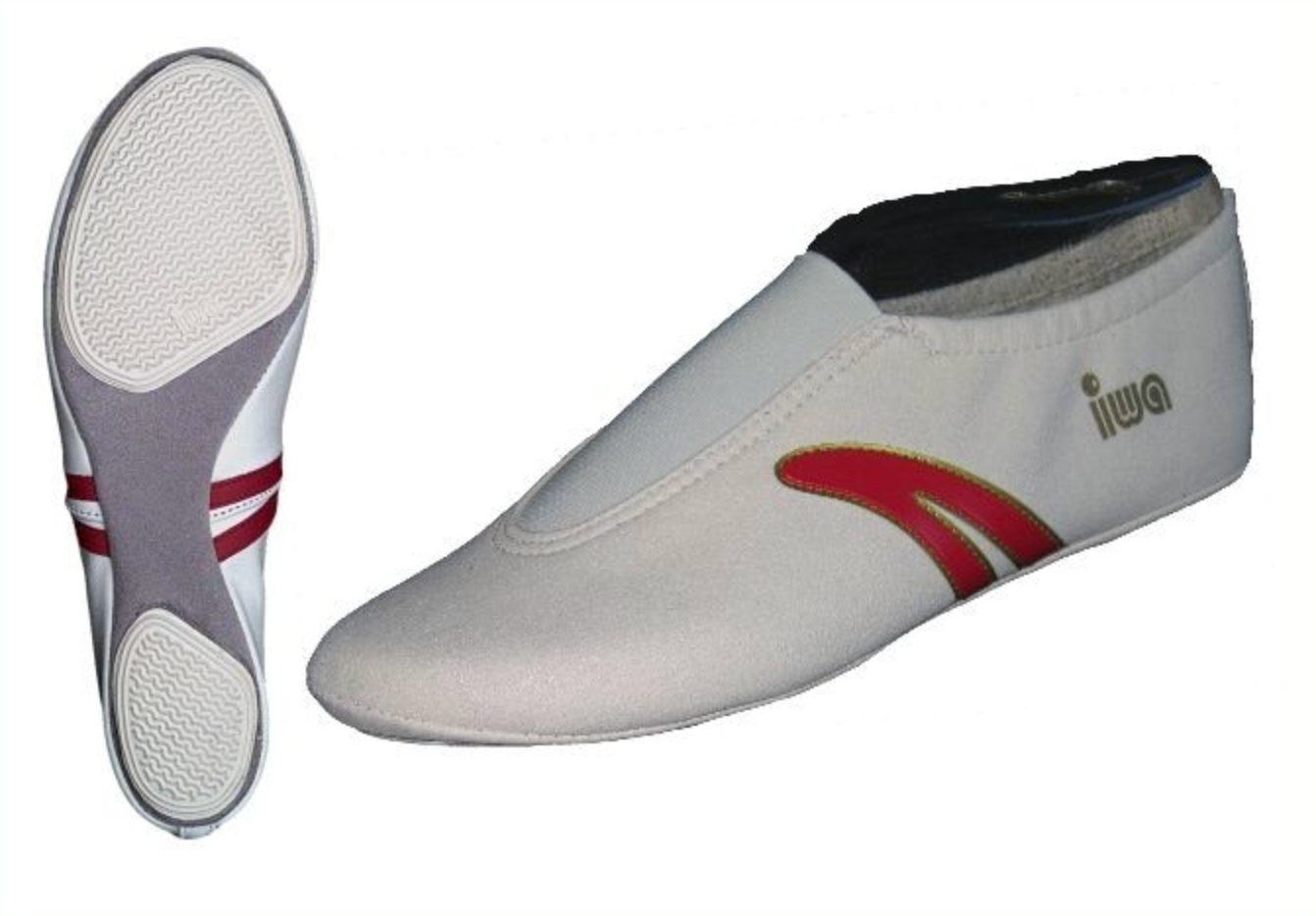 IWA 402 Kunstturnschuh – Der perfekte Einsteiger für das Vereinstraining (Creme/Rot)