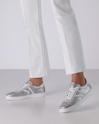 Werner Kern Lacey Glanzvelour / Nappaleder – silber / weiß