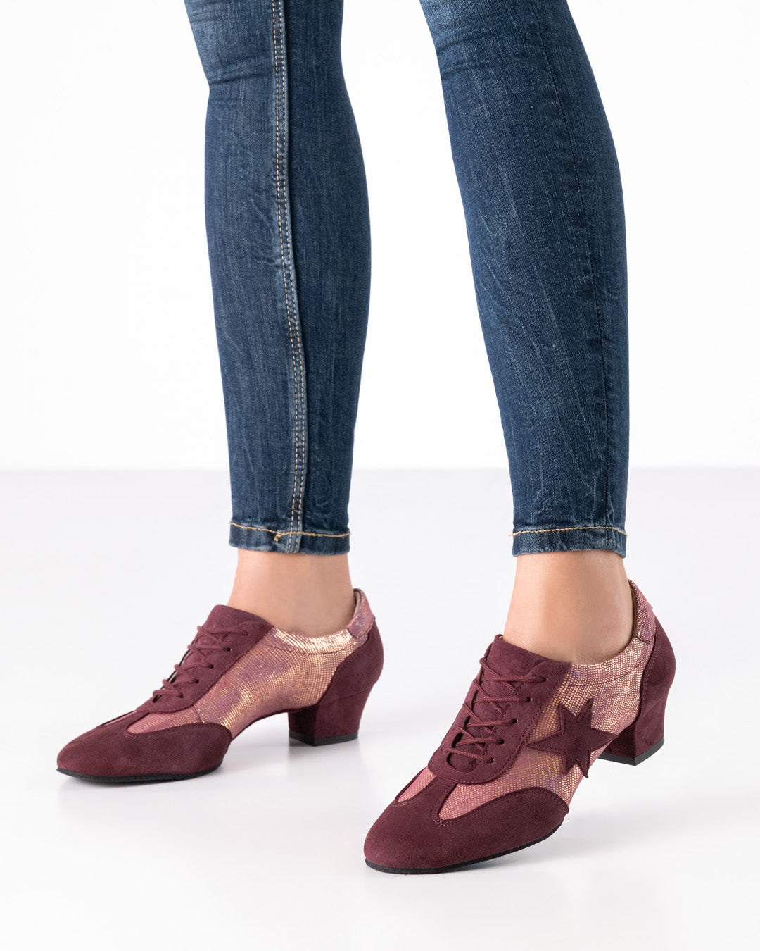 Werner Kern Ariana bedrucktes Leder / Velourleder – bordo 3,5 cm