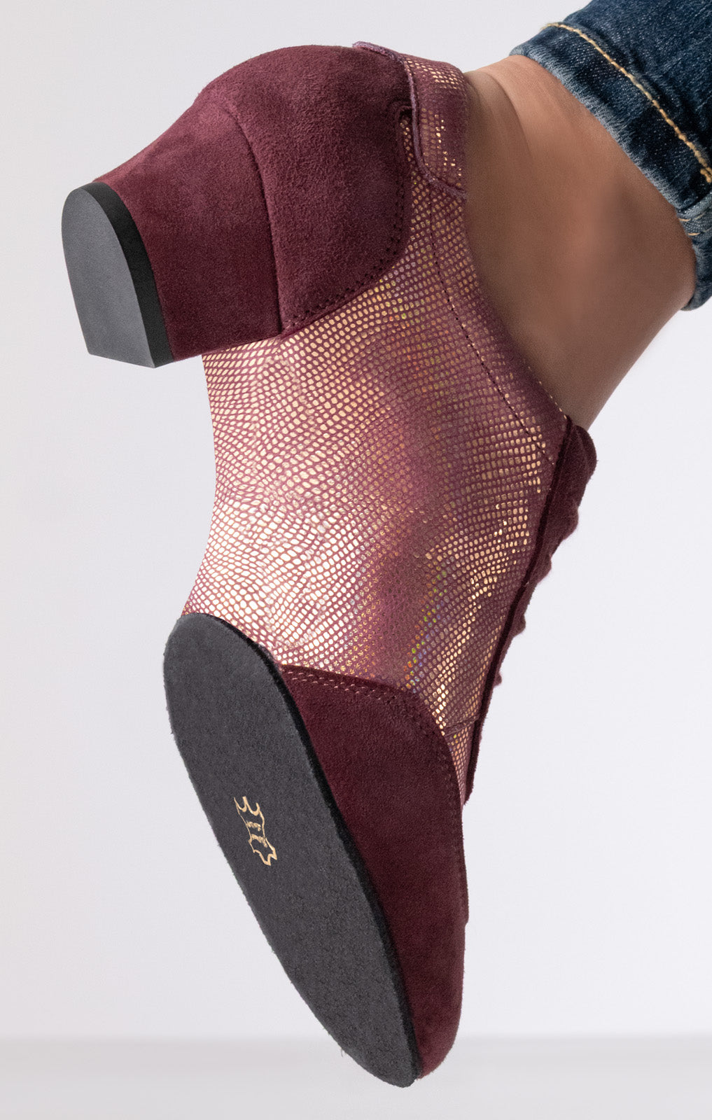 Werner Kern Ariana bedrucktes Leder / Velourleder – bordo 3,5 cm