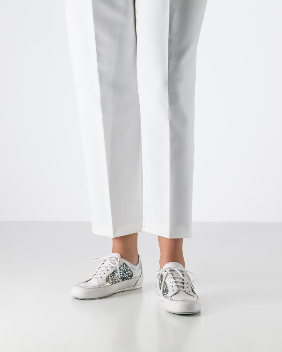 Werner Kern Carol Nappa leather / Brocade – silver / white