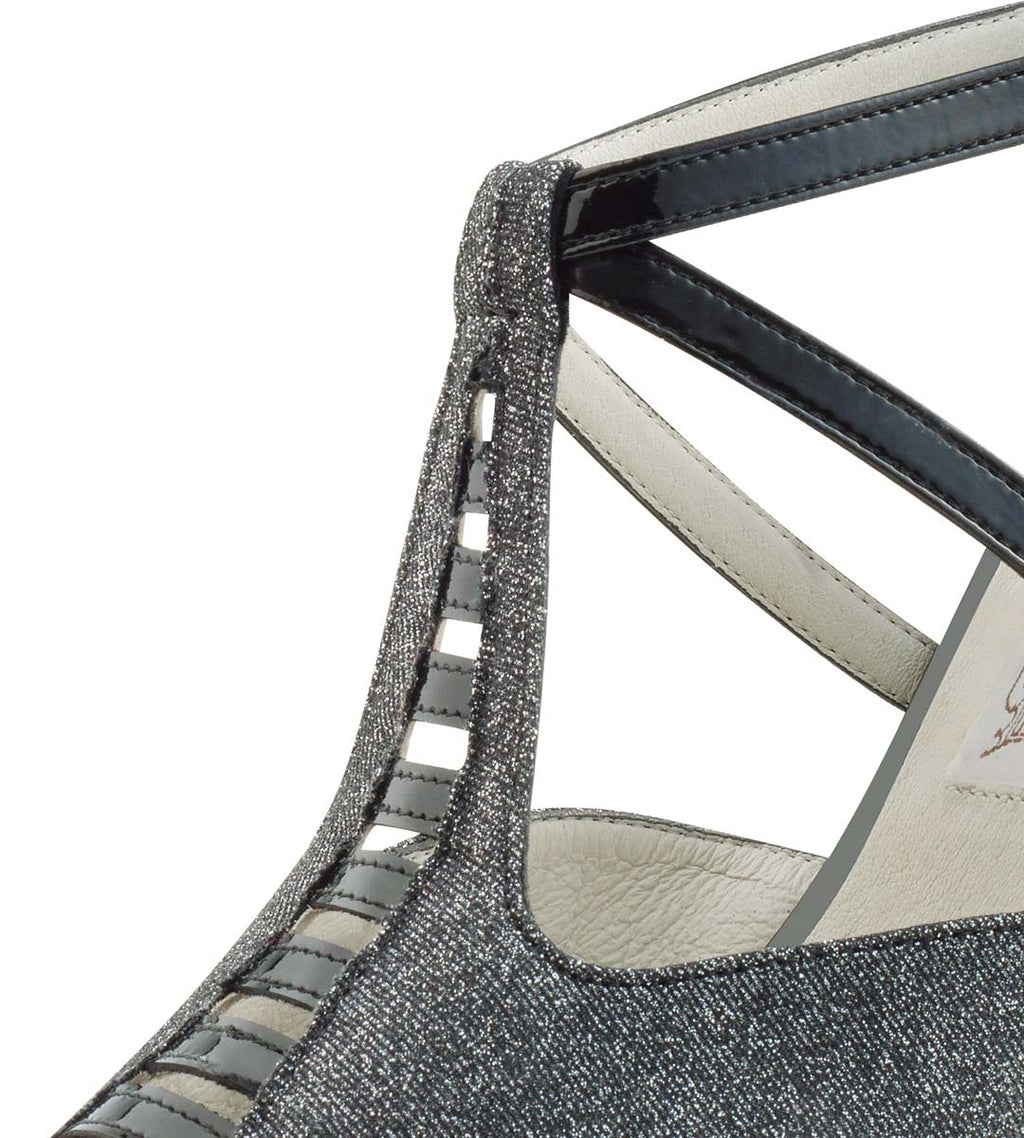 Werner Kern Holly Lackleder / Brokat – schwarz / silber