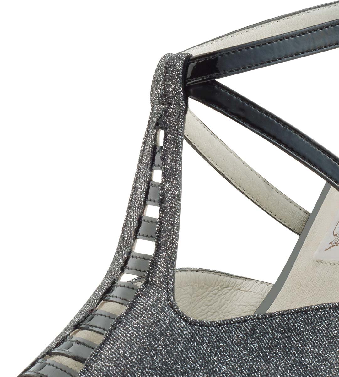 Werner Kern Holly Lackleder / Brokat – schwarz / silber