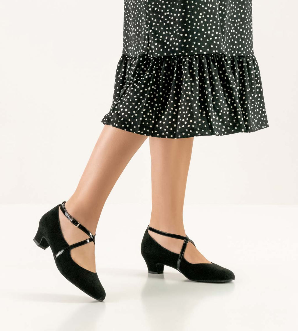 Werner Kern Marina Samtziege  / Lackleder – schwarz