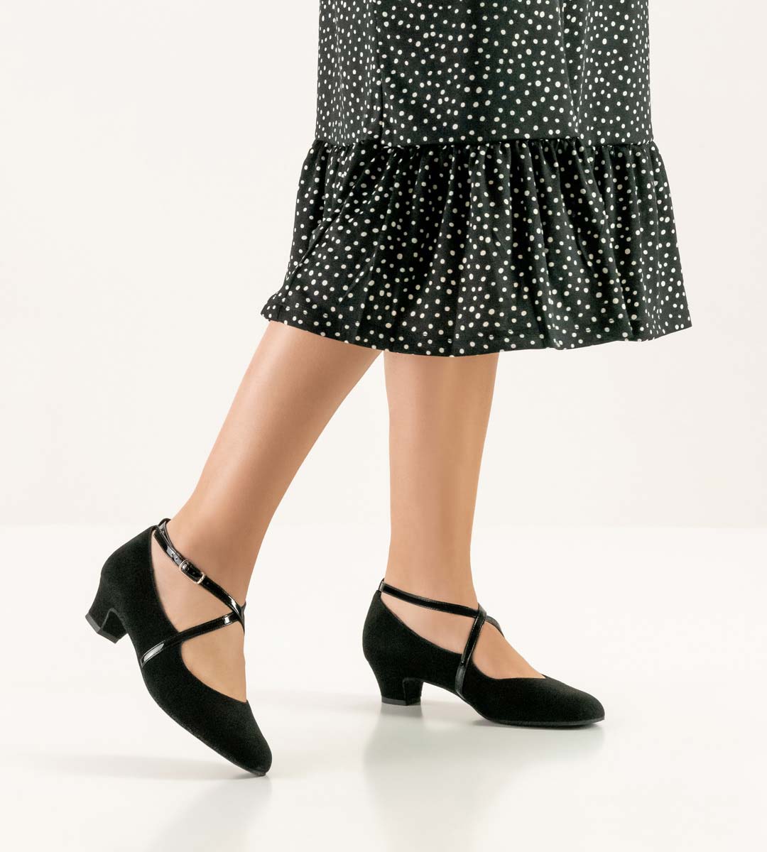 Werner Kern Marina Samtziege  / Lackleder – schwarz