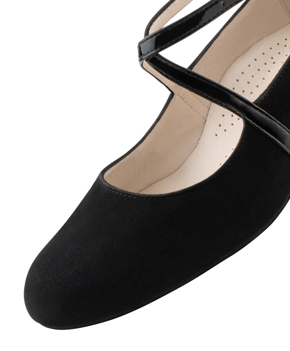 Werner Kern Marina Samtziege  / Lackleder – schwarz