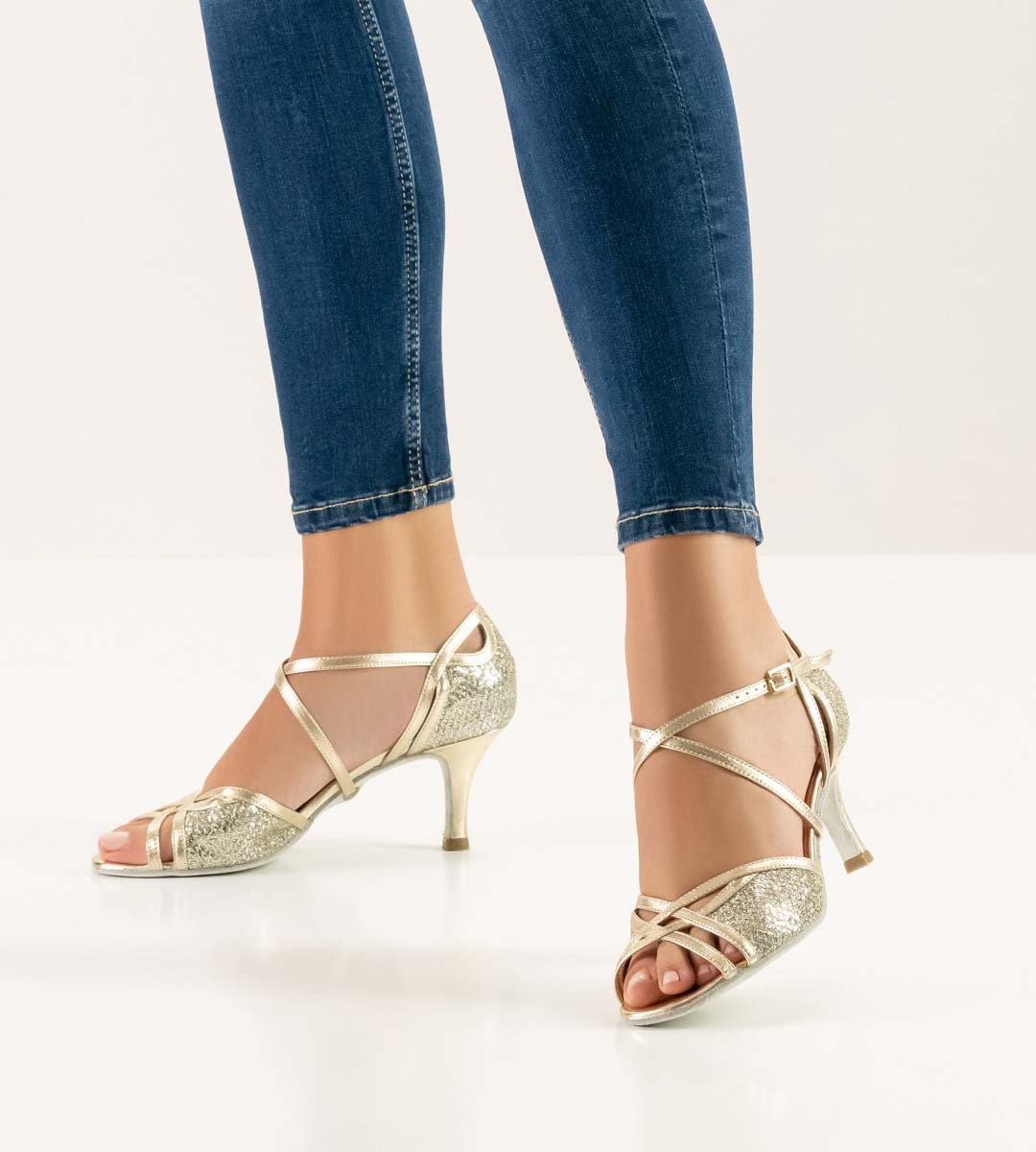 Nueva Epoca Rose Nappaleder / Brokat – platin