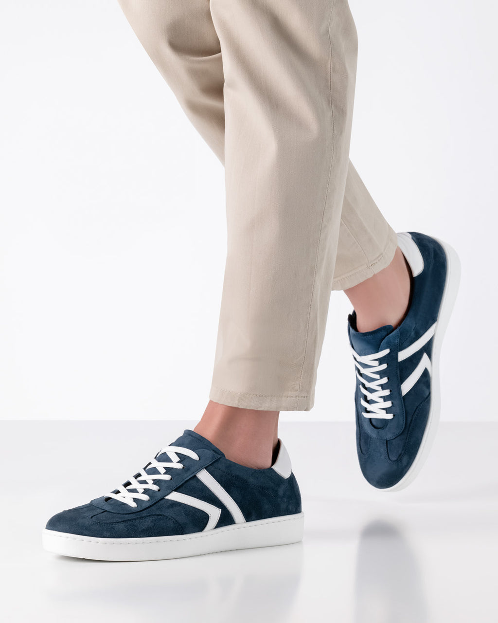 Werner Kern Salerno Velourleder / Nappaleder – blau / weiß