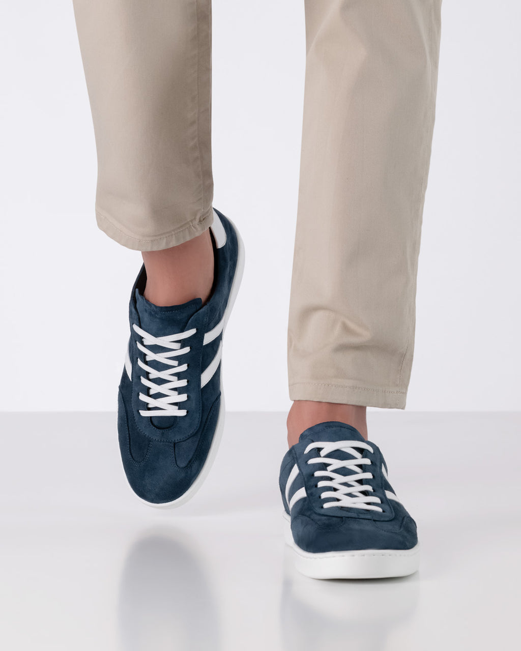 Werner Kern Salerno Velourleder / Nappaleder – blau / weiß