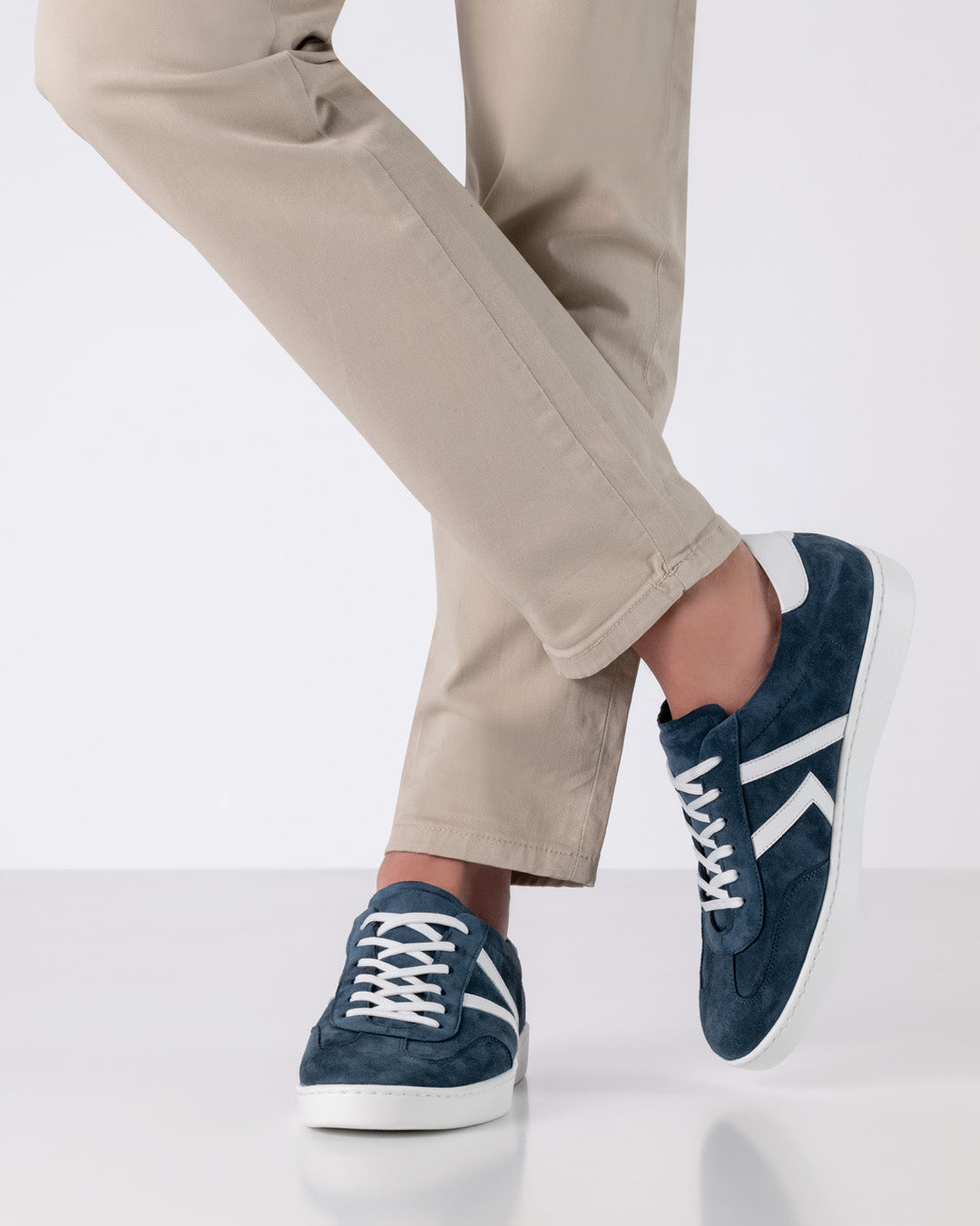 Werner Kern Salerno Velourleder / Nappaleder – blau / weiß